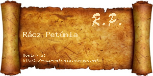 Rácz Petúnia névjegykártya